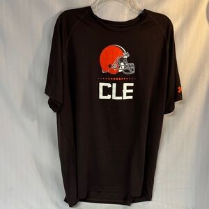 NFL Cleveland Browns Brown and Orange CLE Helmet Men's Tee